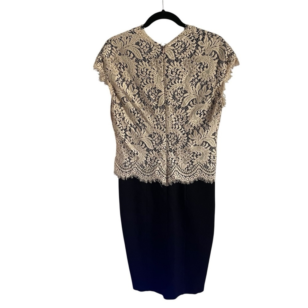 Ted Baker Tan and Brown Sheath Dress V-Neck Flutter Cap Sleeves - Picture 3 of 8